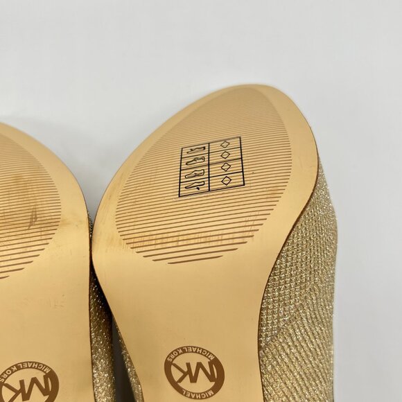 Michael Michael Kors Womens 7M Gold Chantal Platform Pumps Heels Shoes - Picture 11 of 15